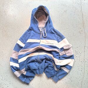Like New DAKINE Hoodie Mens Large Blue Striped Full Zip Vintage 90s Surf Skate